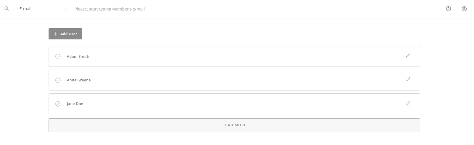 Account management screenshot
